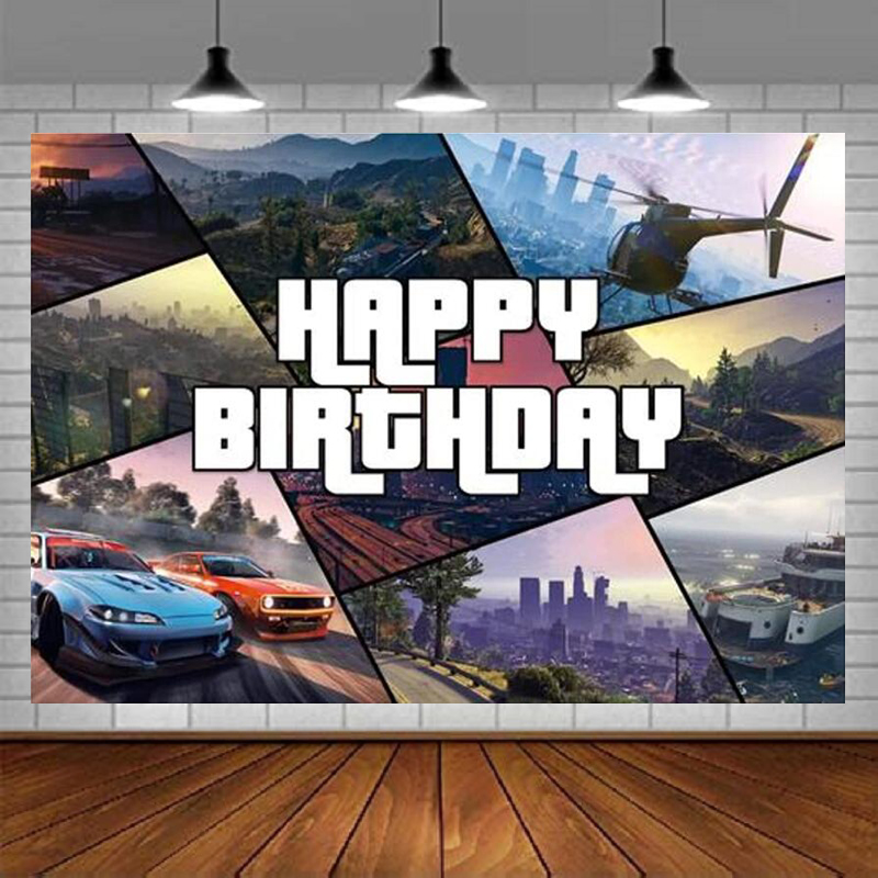 Outdoor Adventure Background - ฉากหลังถ่ายภาพเกมส์วันเกิดธีมผจญภัยในเมืองสำหรับเด็กผู้ชาย ฉากหลังรถแข่งเสรีภาพ ตกแต่งปาร์ตี้สนามแข่งกลางแจ้ง
