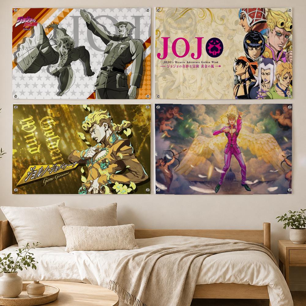 Outdoor Adventure Background - โจโจ้ ผจญภัยสุดประหลาด ธงแขวนผนังสำหรับห้องนอน บ้าน กลางแจ้ง พิมพ์ลายคอนเสิร์ต