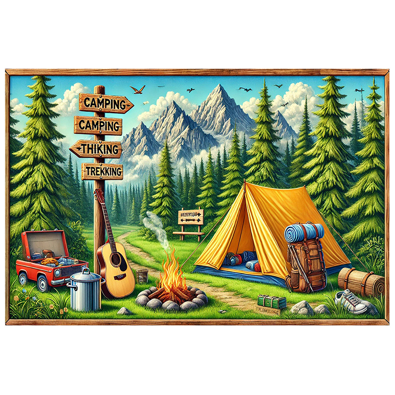พื้นหลังการตั้งแคมป์และการผจญภ - Outdoor Adventure Background บทวิจารณ์และราคา