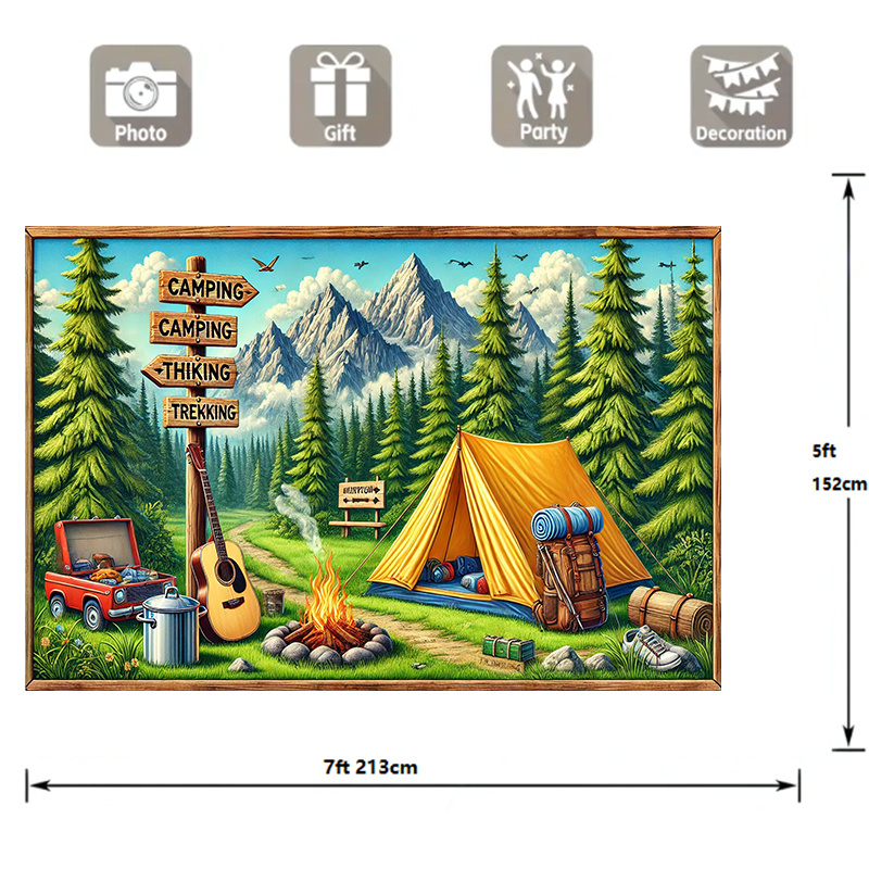 พื้นหลังการตั้งแคมป์และการผจญภ - Outdoor Adventure Background บทวิจารณ์และราคา