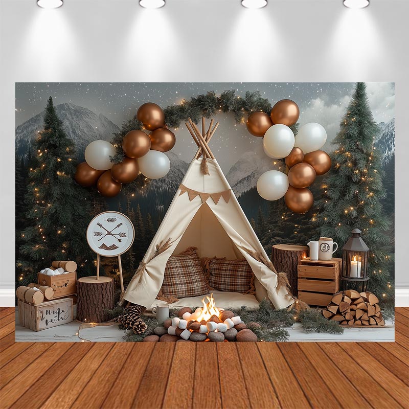 ฉากหลังถ่ายภาพแคมป์ปิ้งกลางคืน - Outdoor Adventure Background บทวิจารณ์และราคา