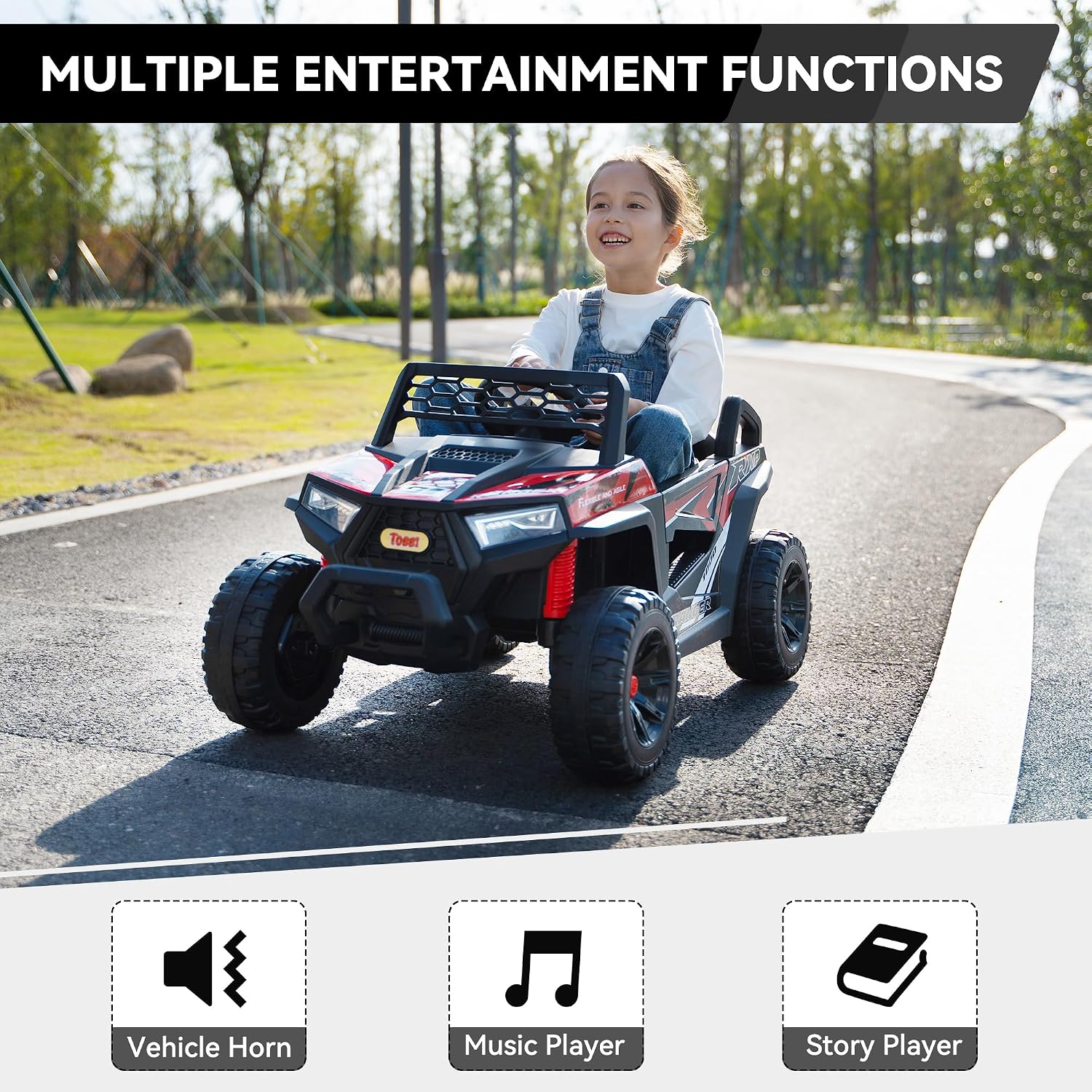 รถเด็กเล่นไฟฟ้า 4 ล้อ ขับเคลื่ - Outdoor Adventure For Toddlers บทวิจารณ์และราคา